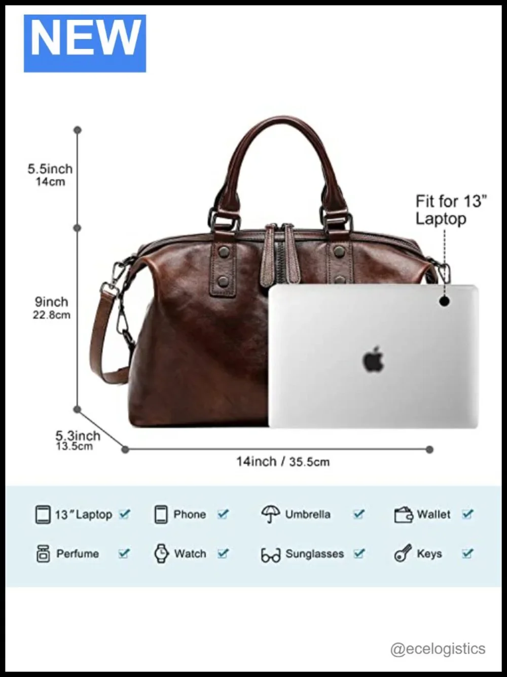 Genuine Leather Satchel Tote Crossbody Shoulder Bag